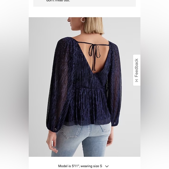 Express Baby Doll Shimmer Top ✨🪩 - Picture 2 of 3